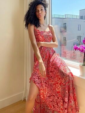 free people red beaded dress Free People Red Beaded Mini Dress by Free People